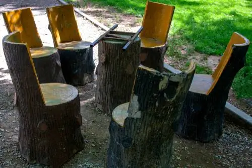 Tree trunk chairs