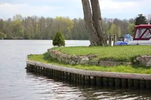 A garden by the water