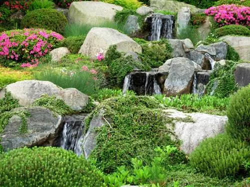 Rock garden with stream