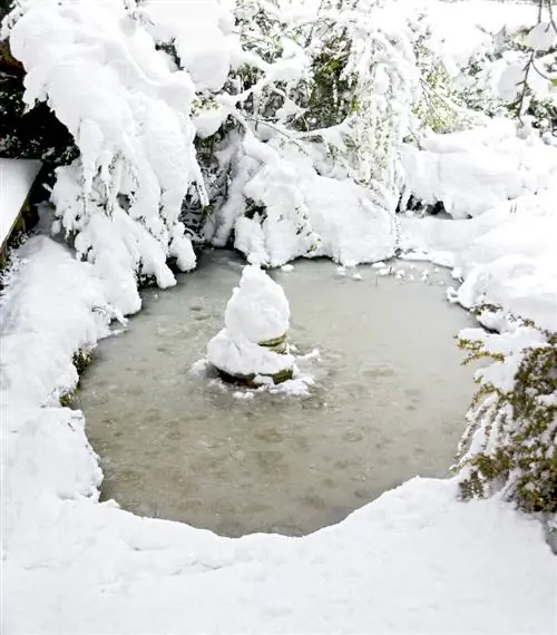 keep the garden pond ice-free