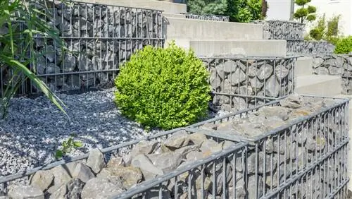 Raised bed made of gabions: creative and practical garden idea