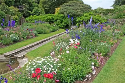 pla de plantació de llits de flors