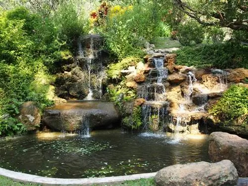 Construye una cascada con piedras naturales.