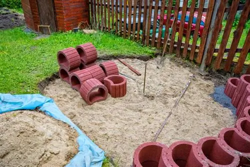 herb bed planting stones