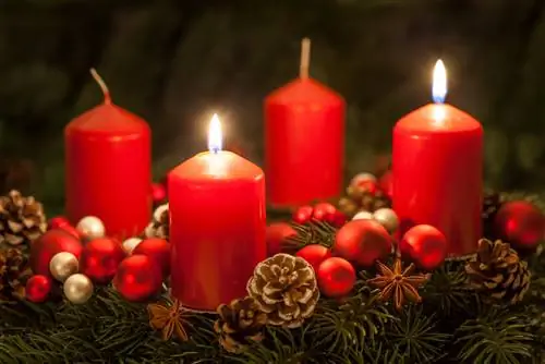 Pesanan lilin karangan bunga Advent