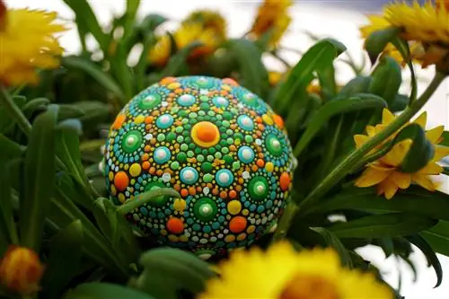 Stone painted with a mandala